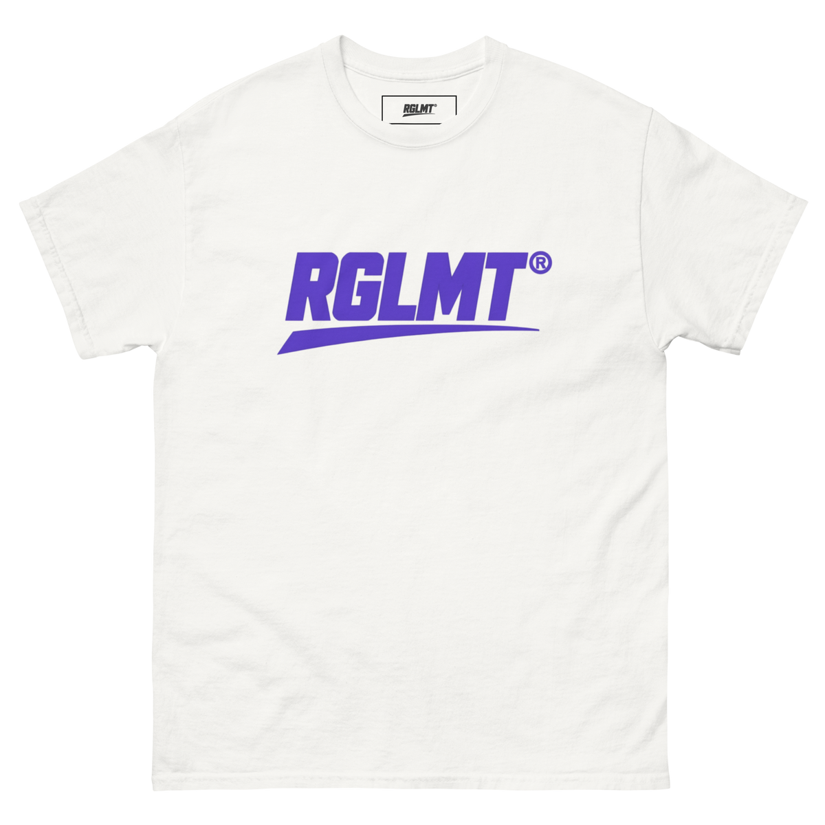 T-shirt Classic blanc RGLMT, design Violet – vue avant