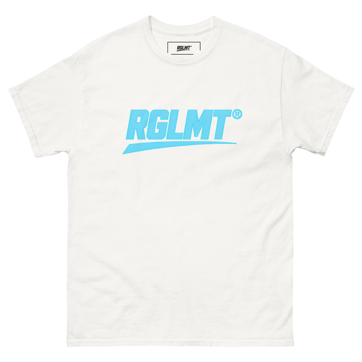 T-shirt Classic blanc RGLMT, design Turquoise – vue avant