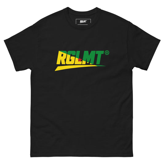 T-shirt Classic noir RGLMT, design Guyane – vue avant