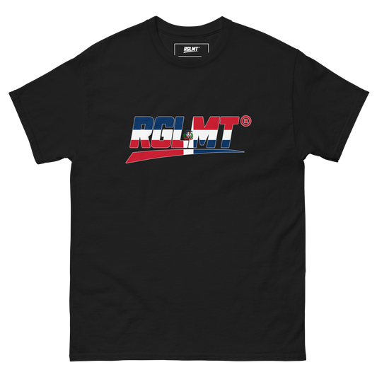 T-shirt Classic noir RGLMT, design République dominicaine – vue avant