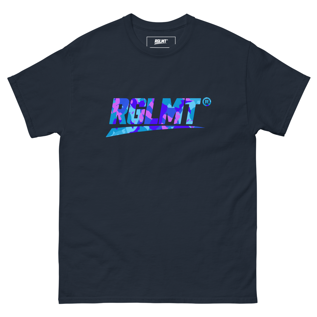 T-shirt Classic bleu marine RGLMT, design Tokyo – vue avant