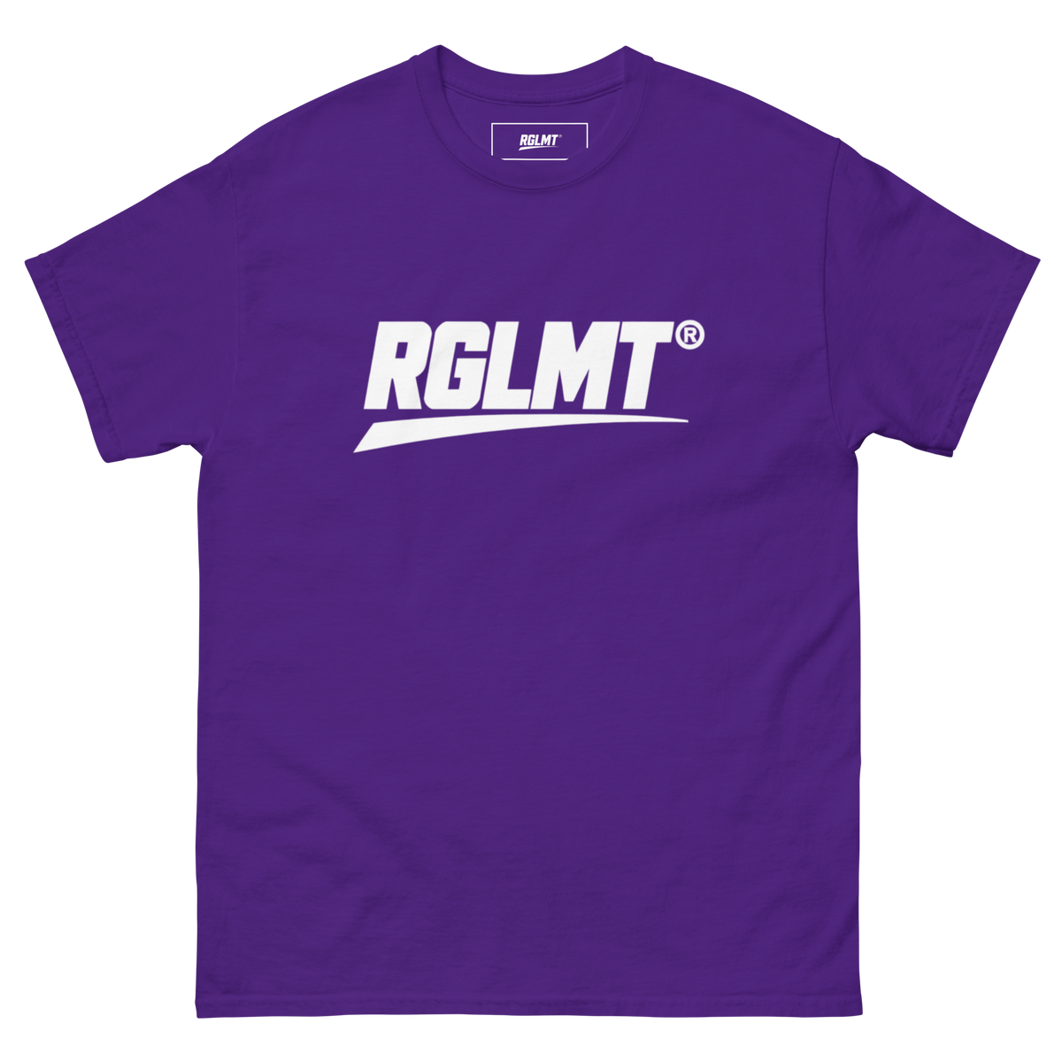 T-shirt Classic violet RGLMT, design Blanc – vue avant