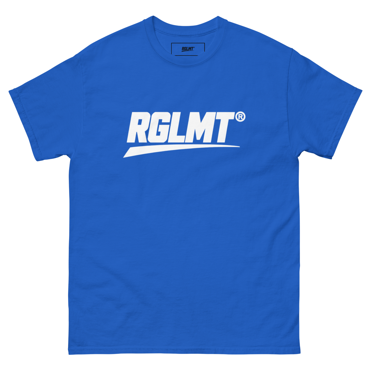 T-shirt Classic bleu royal RGLMT, design Blanc – vue avant