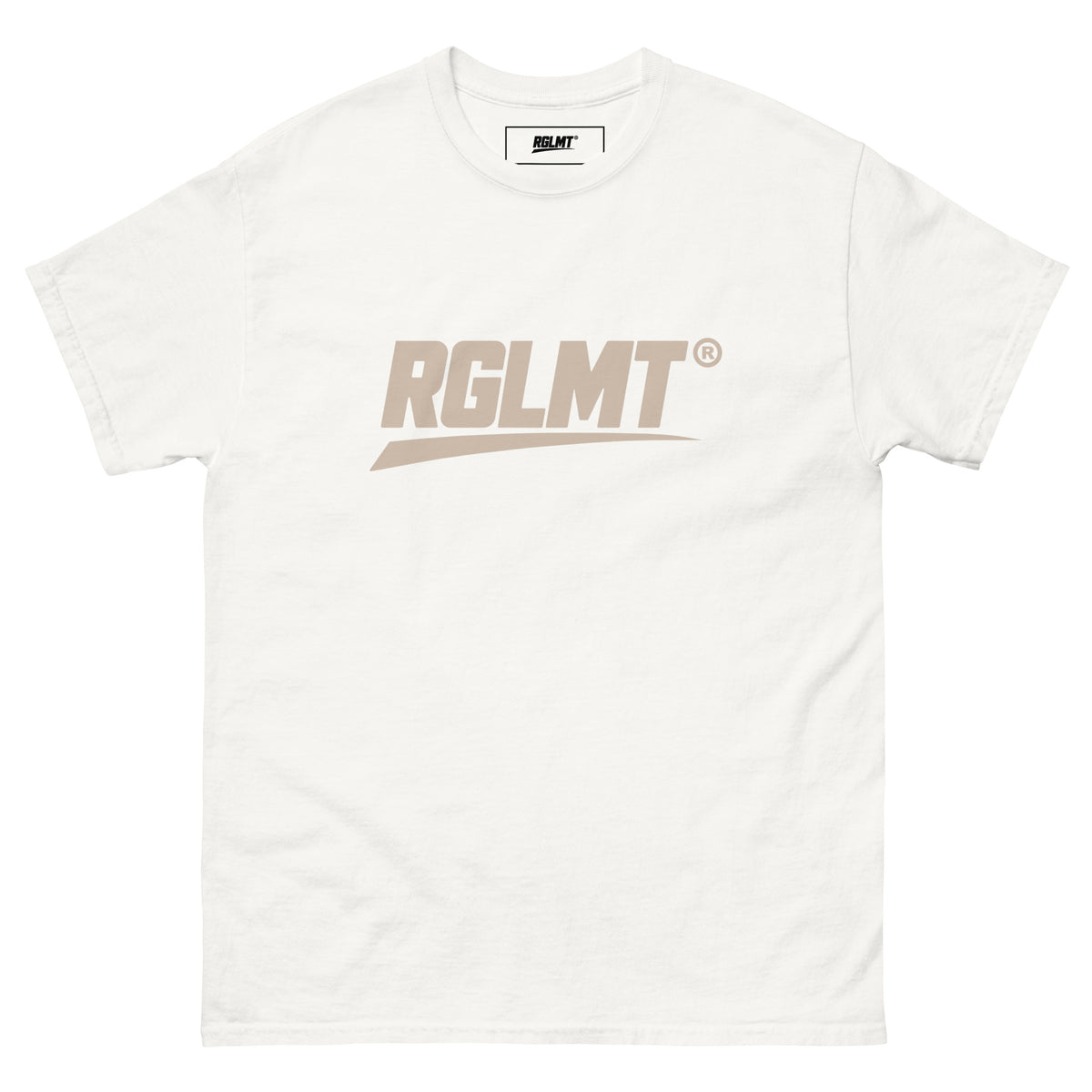 T-shirt Classic blanc RGLMT, design Sand – vue avant