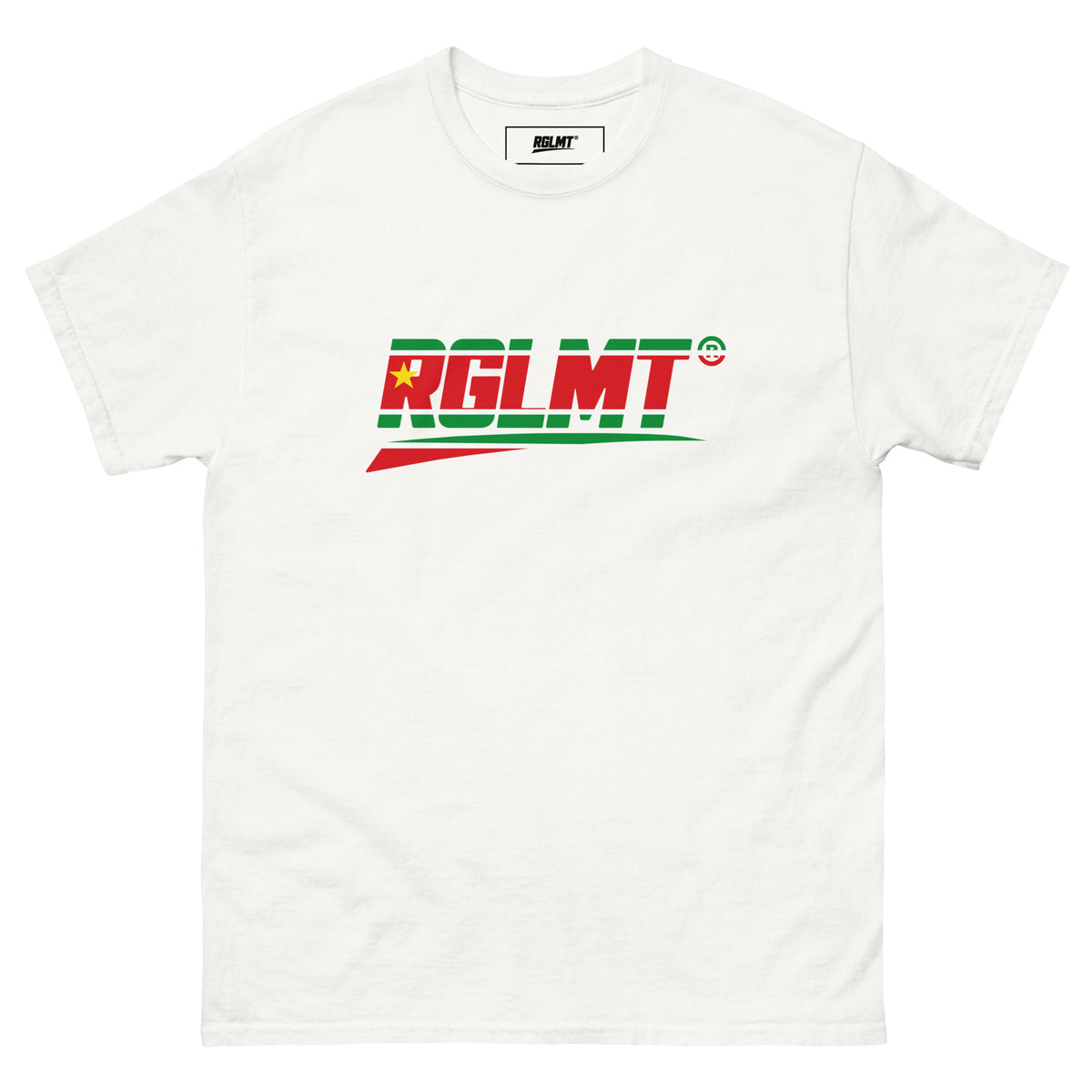 T-shirt Classic blanc RGLMT, design Guadeloupe – vue avant