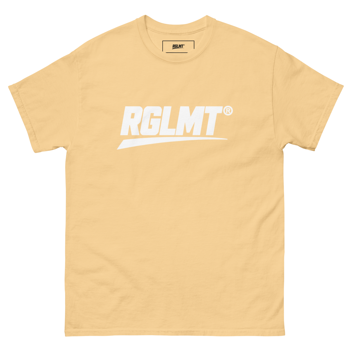 T-shirt Classic jaune pâle RGLMT, design Blanc – vue avant