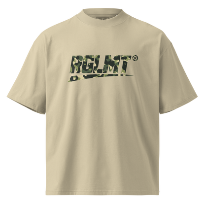 T-shirt oversize col montant pierre RGLMT, design Jungle – vue avant