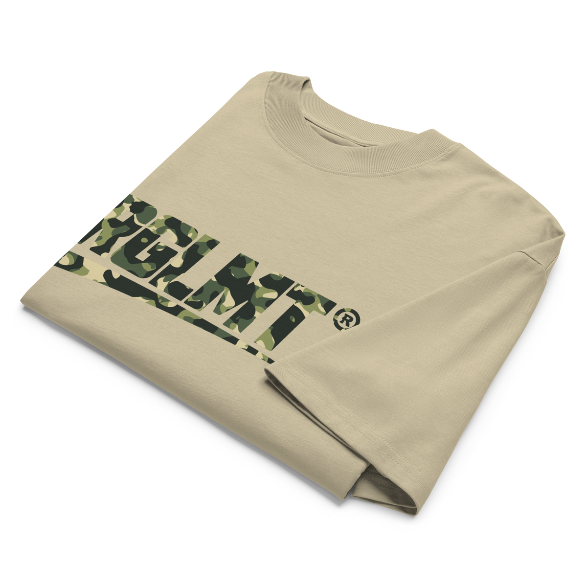 T-shirt oversize col montant pierre RGLMT, design Jungle – vue avant