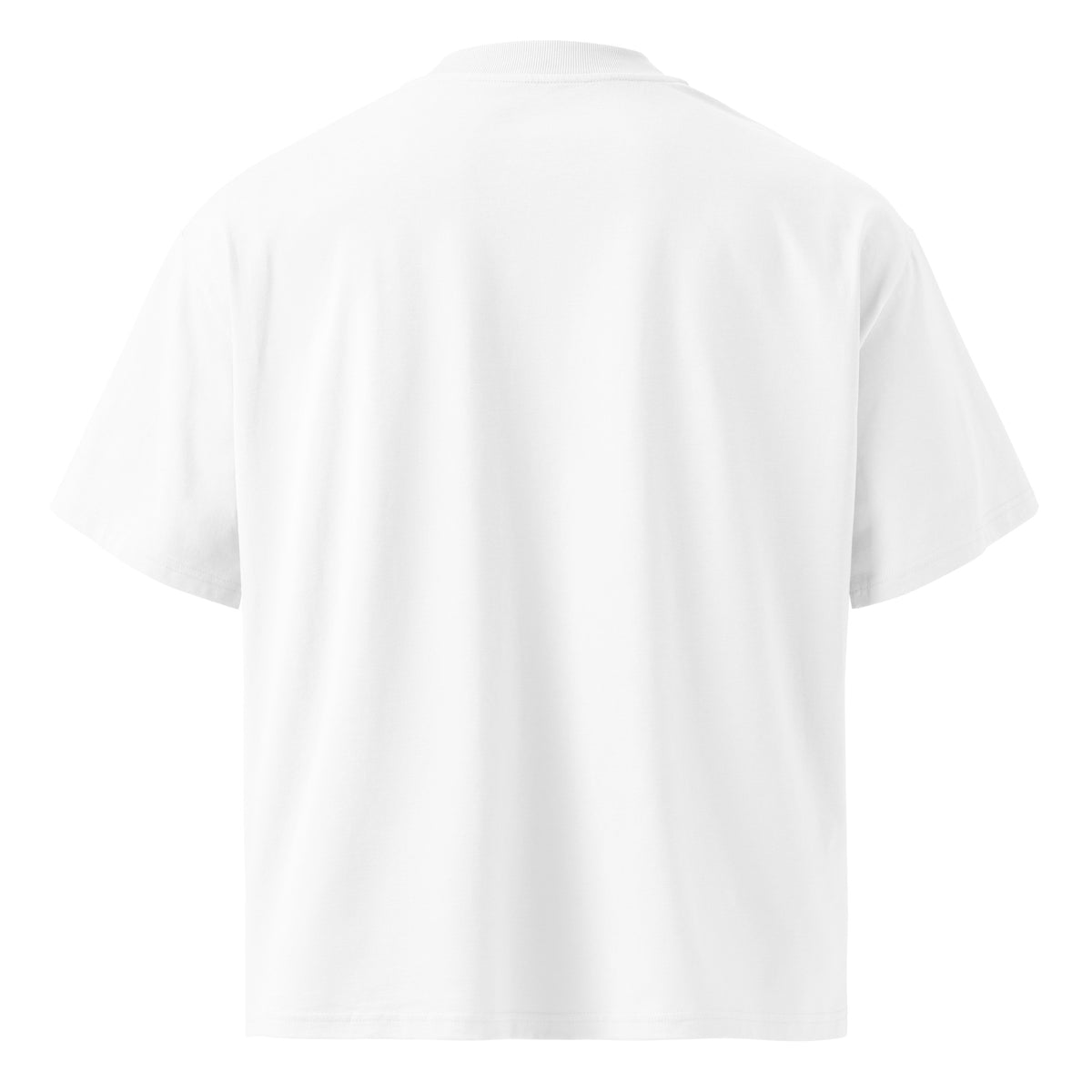 T-shirt oversize col montant blanc RGLMT, design Guadeloupe – vue de dos